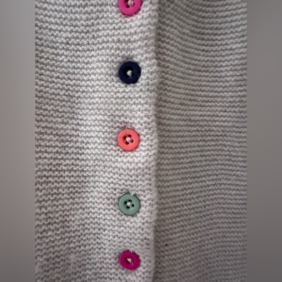 TABITHA WEBB womens M Tan Lambswool Cardigan SWEATER Multi Buttons Preppy Artsy - Picture 7 of 11
